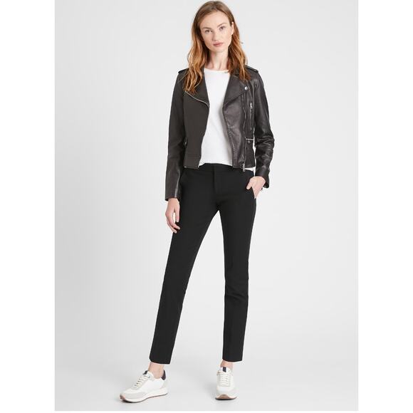 Banana Republic Ryan Slim Straight-Fit Washable Bi-Stretch Pant Black Size 2 NWT - Picture 1 of 9